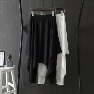 Mock Two-piece Chiffon Dance Pants