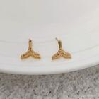 Whale Tail Alloy Earring A488 - 1 Pair - Gold - One Size