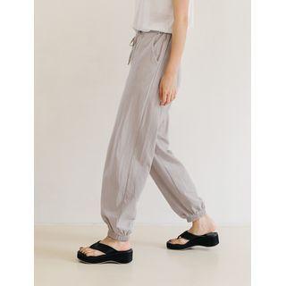 Tie-waist Cotton Jogger Pants