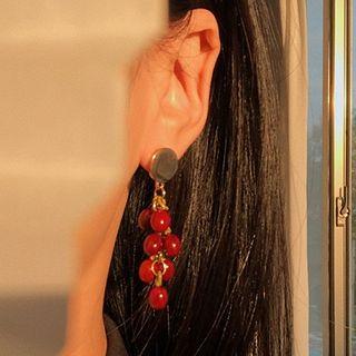 Glaze Bead Fringed Earring