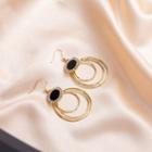 Rhinestone Alloy Hoop Dangle Earring 1 Pair - E1957-1 - Gold - One Size