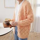 Faux-pearl Perforated Cardigan