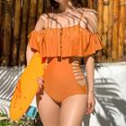 Cut-out Cold Shoulder Swimsuit