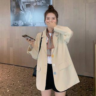 Contrast Button Blazer