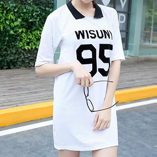Lettering Collared Dress