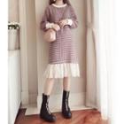 Long-sleeve Houndstooth Shift Dress