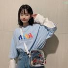 Mock Two-piece Long-sleeve T-shirt Light Blue - One Size