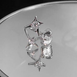 Irregular Star Alloy Open Ring 1 Pc - A3486 - Silver - One Size