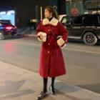 Collared Woolen Belted Long Coat