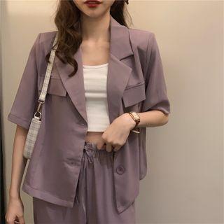 Elbow-sleeve Blazer / Harem Dress Pants