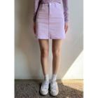 Zip-fly Pastel Miniskirt