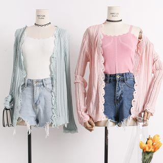 Lightweight Lace-trim Cardigan