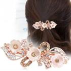 Rhinestone Alloy Flower Hair Clip As Shown In Figure - One Size