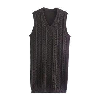 Cable-knit Overall Dress