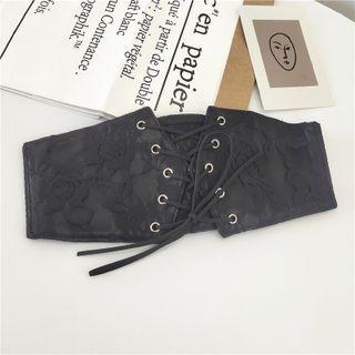 Lace Up Lace Belt Black - One Size