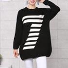 Number Long-sleeve Knit Top