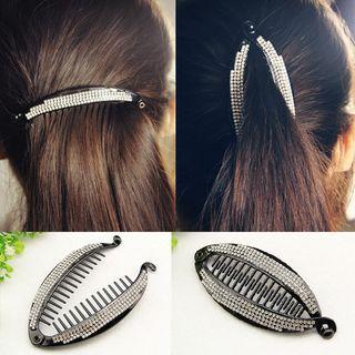 Rhinestone Pav  Hair Clamp Black - One Size