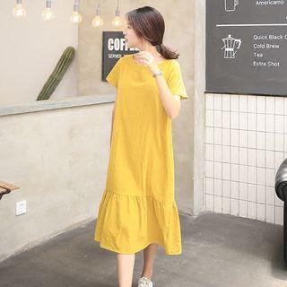 Short-sleeve Cutout Midi Dress