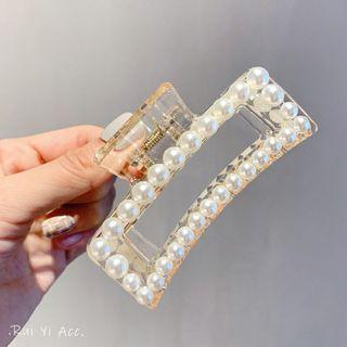 Faux Pearl Alloy Hair Clamp White - One Size