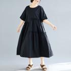 Loose Fit Midi Dress Black - One Size