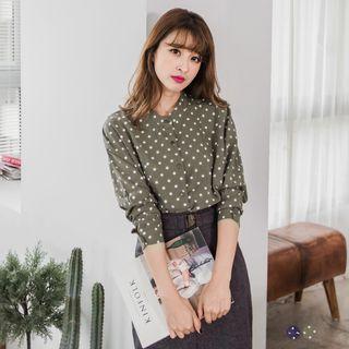 Polka Dot Elastic Waist Top