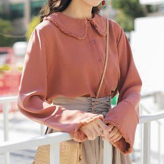 Collared Blouse Red - One Size