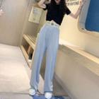 Short-sleeve Twist-front T-shirt / Wide-leg Pants / Set