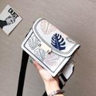 Leaf Embroidered Crossbody Bag
