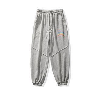Rainbow Print Drawstring Sweatpants