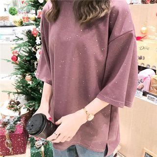 3/4-sleeve Pattern T-shirt
