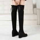 Lace-up Back Hidden Wedge Over-the-knee Boots