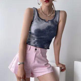 Sleeveless Tie-dye Crop Top