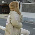 Hooded Lettered Reversible Puffer Coat