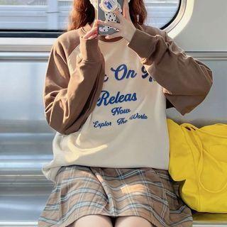 Long-sleeve Letter Print Raglan Sweatshirt
