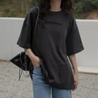 Lettering Print Round Neck T-shirt