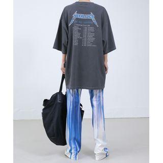 Letter Pigment Oversize T-shirt