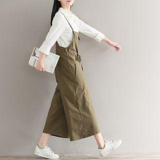 Long-sleeve Bow-accent Plain Blouse