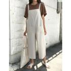 Pocket-detail Wide-leg Linen Blend Jumpsuit