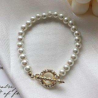 Freshwater Pearl Bracelet White & Gold - One Size