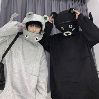 Couple Matching Frog Half-zip Hoodie