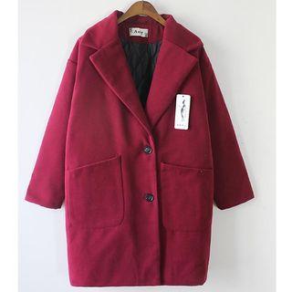 Notched-lapel Button Coat