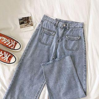 High-waist Frayed Denim Cropped Pants