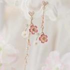 Alloy Flower Dangle Earrings 1 Pair - As Shown In Figure - One Size