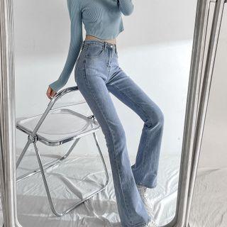 Mid Waist Ombre Bootcut Jeans (various Designs)