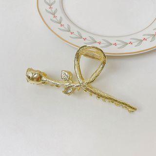 Rose Alloy Hair Clamp 01 - Gold - One Size