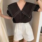 Short-sleeve Collared Top / Shorts