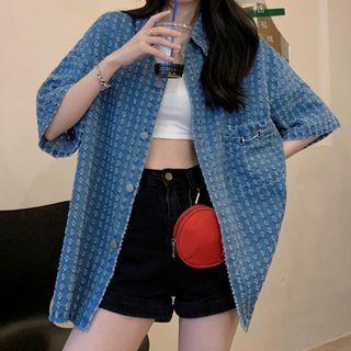 Short-sleeve Washed Denim Jacket