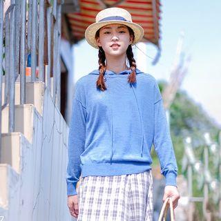 Plain Hoodie Sweater Blue - One Size