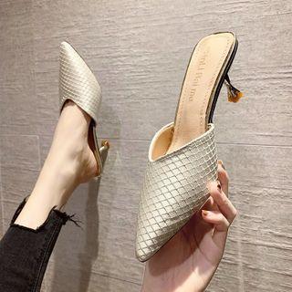 High Heel Patterned Mules