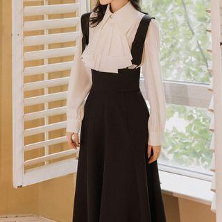 Set: Pinafore Dress + Long-sleeve Blouse